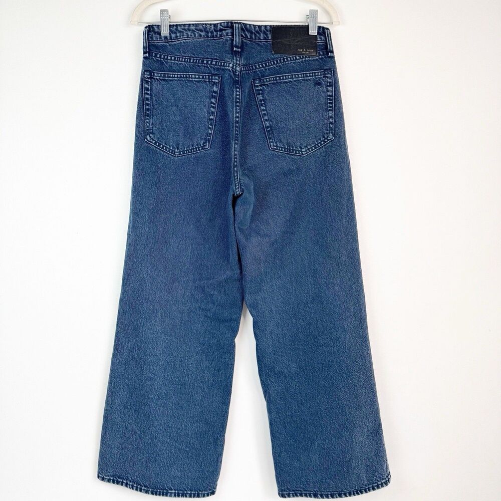 Rag & Bone Andi High Rise Ankle Wide Leg Jeans Women 27 Blue Dark Wash $268 NWOT - Picture 3 of 9
